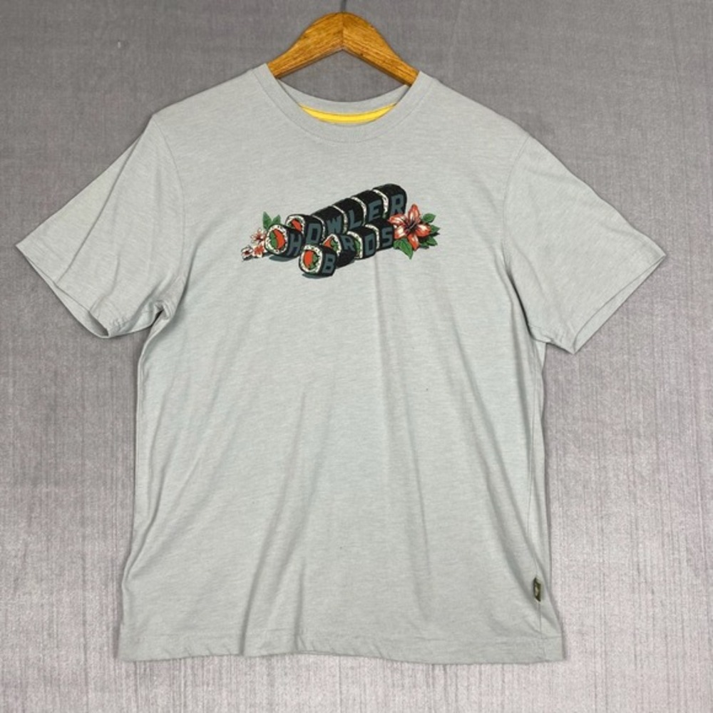 Howler Bros T Shirt Mens‎ Small Sushi Graphic Print Puritan Grey Blue
